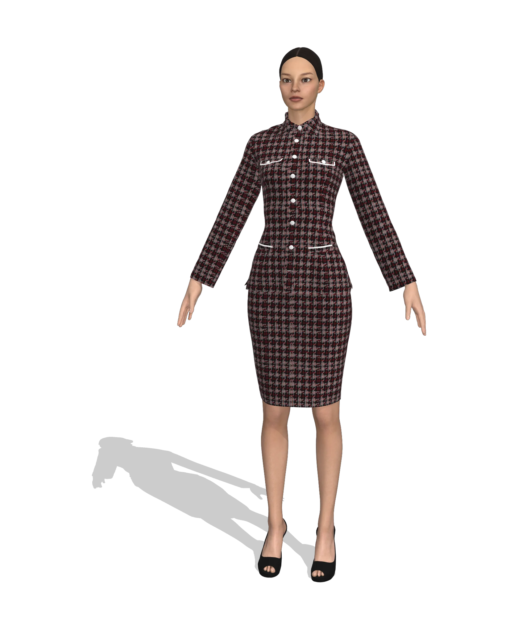 KDscion p80 full sleeve button up jacket & skirt